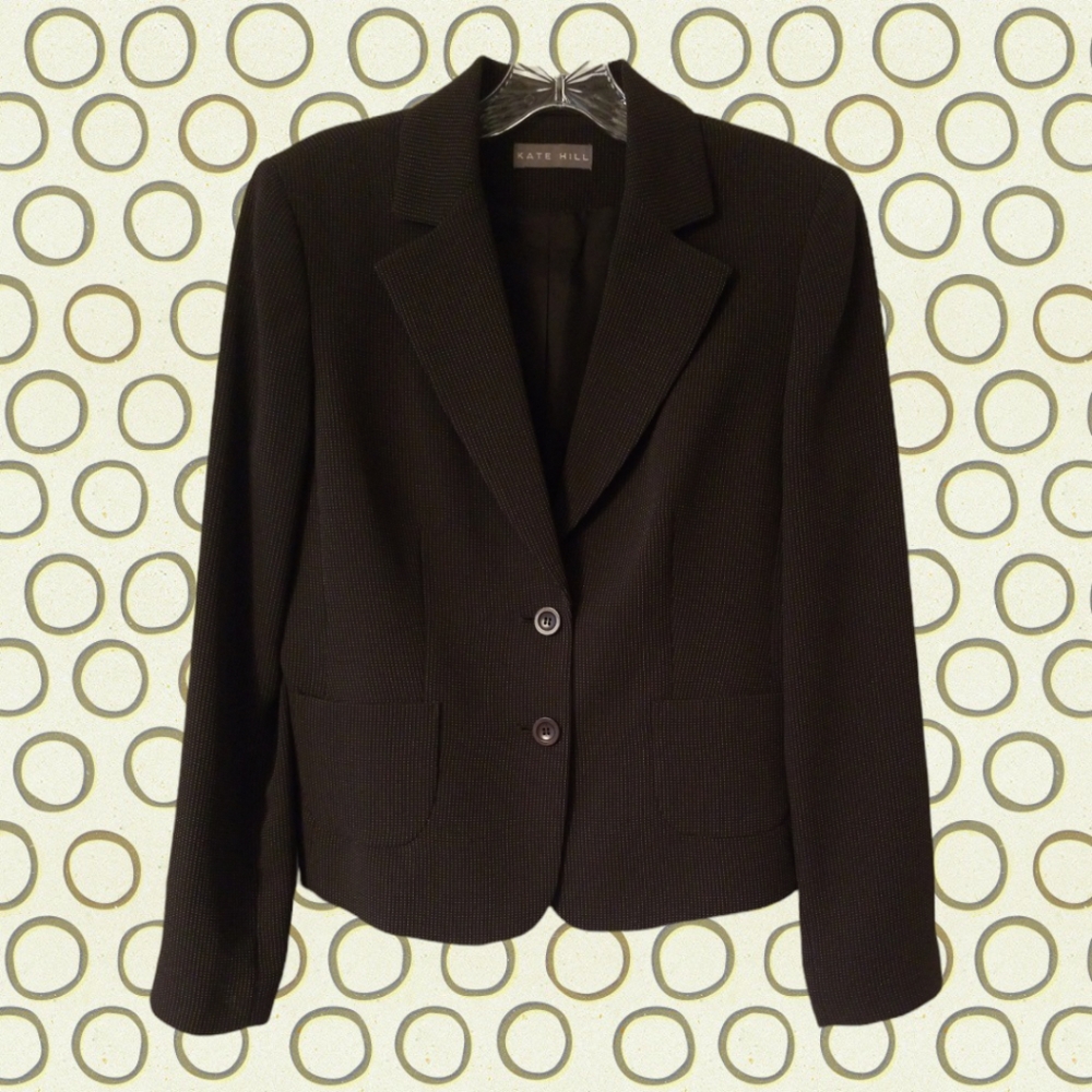 Kate Hill Brown Pin Dot Suit Jacket